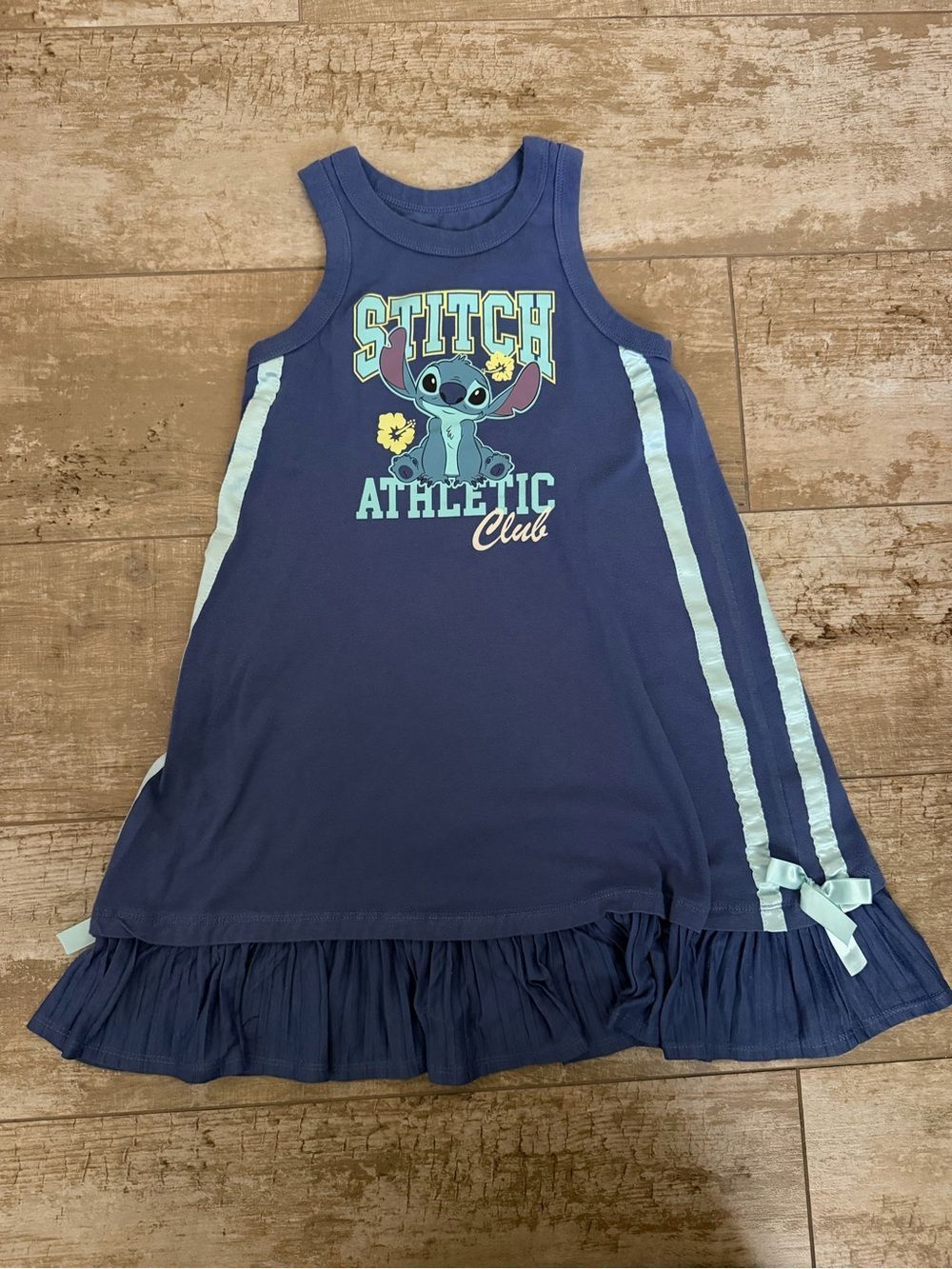 Disney Navy Blue Stitch Athletic Club Dress with Light Blue Accents